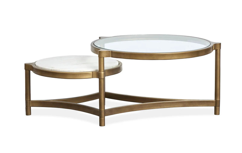 Cassidy - Shaped Cocktail Table - Aged Brass And Volakas Classic by Unique Piece Furniture