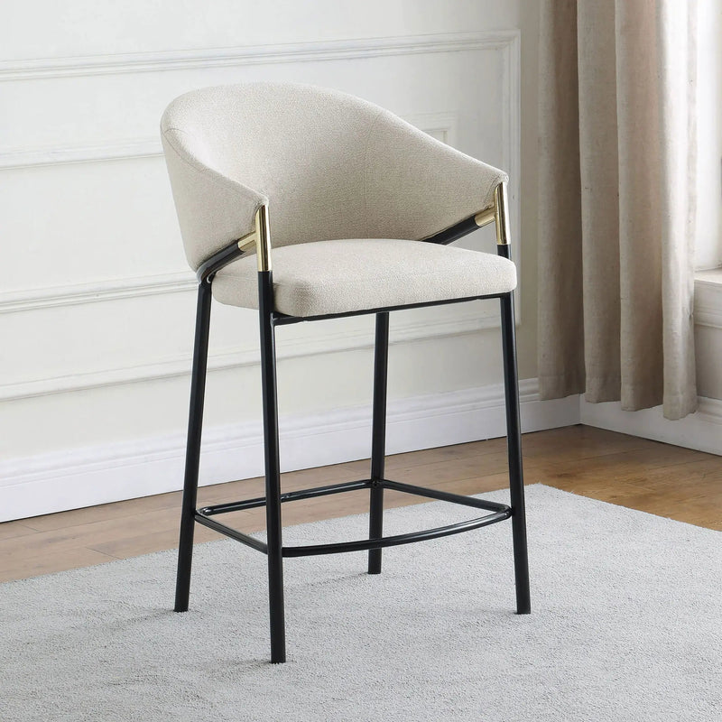 Chadwick Fabric Upholstered Counter Chair Beige (Set of 2) by Unique Piece Furniture