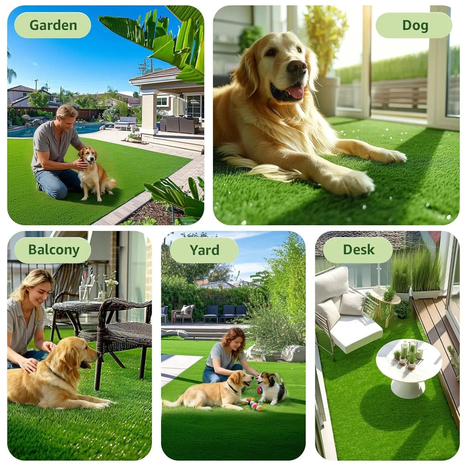 Realistic Deluxe Artificial Grass Synthetic Thick Lawn Turf Carpet by HouseOfZazla