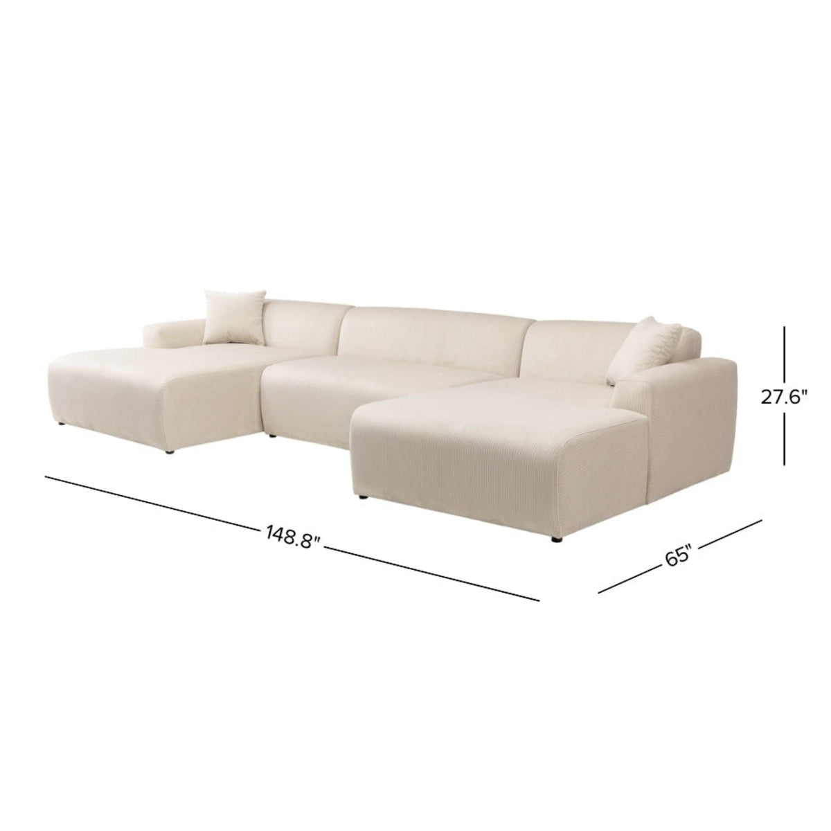 High-Quality Microfiber Sectional Sofa with Deep Seating - Beige or Dark Green, photo 18 of 24