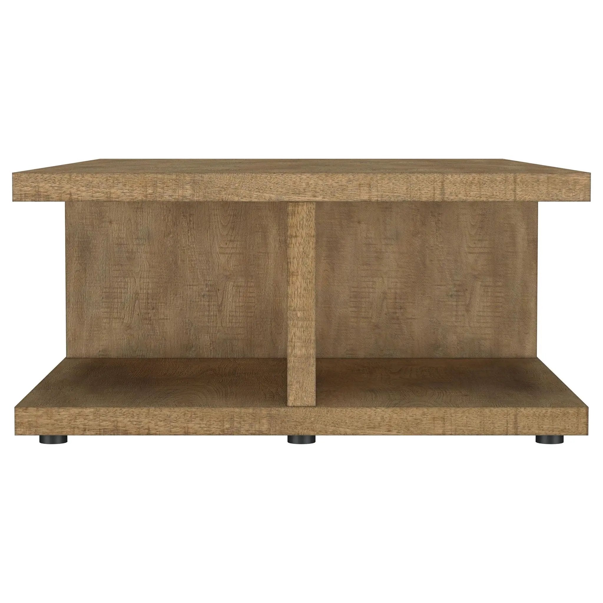 Cortona Square Engineered Wood Cocktail Coffee Table Mango by Unique Piece Furniture