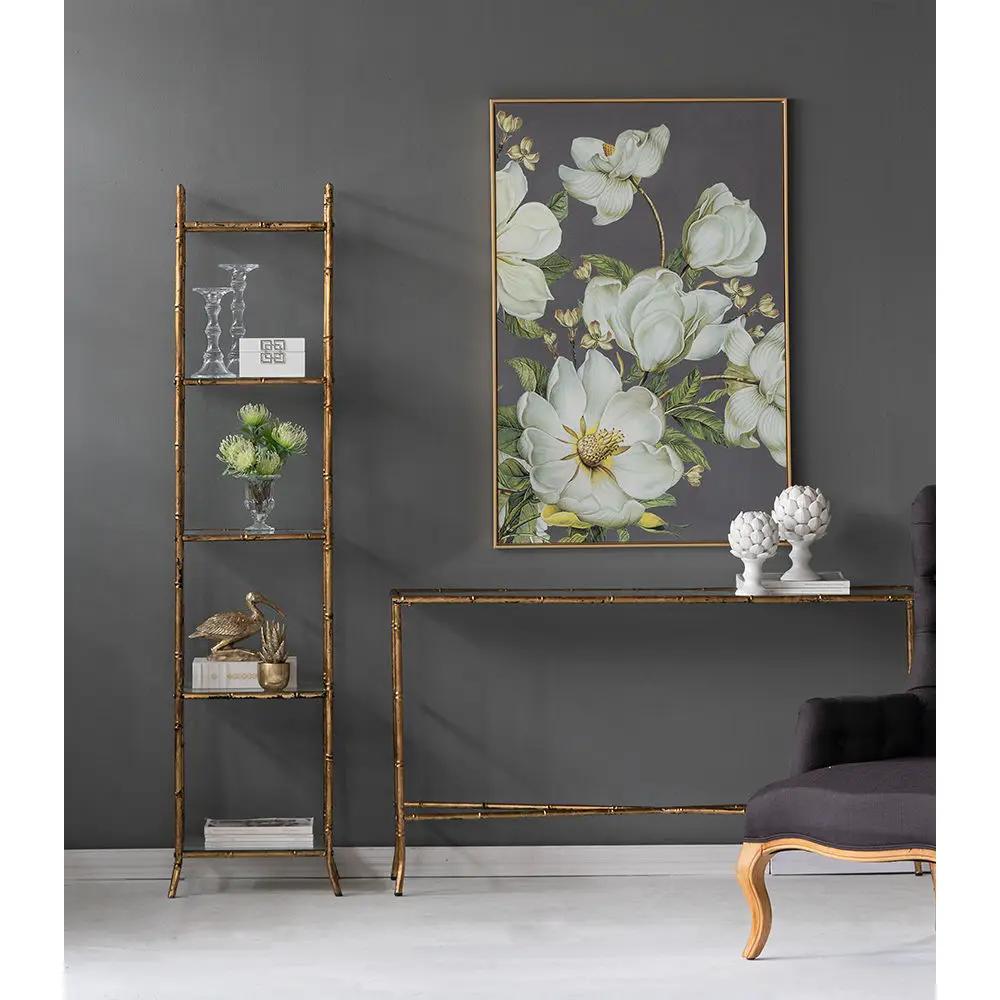 Botanical Wall Art Prints, Home Decor For Living Room Dining Room Bedroom Hallway - Gold by Unique Piece Furniture