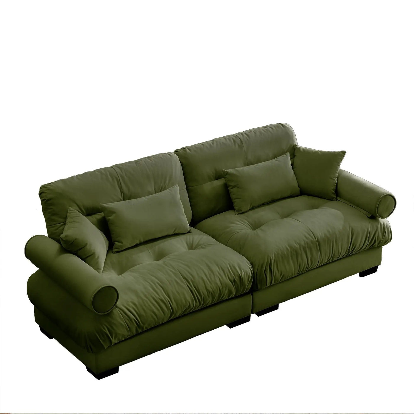 Modern Sofa With Bolstered Armrests And Pillows by HouseOfZazla