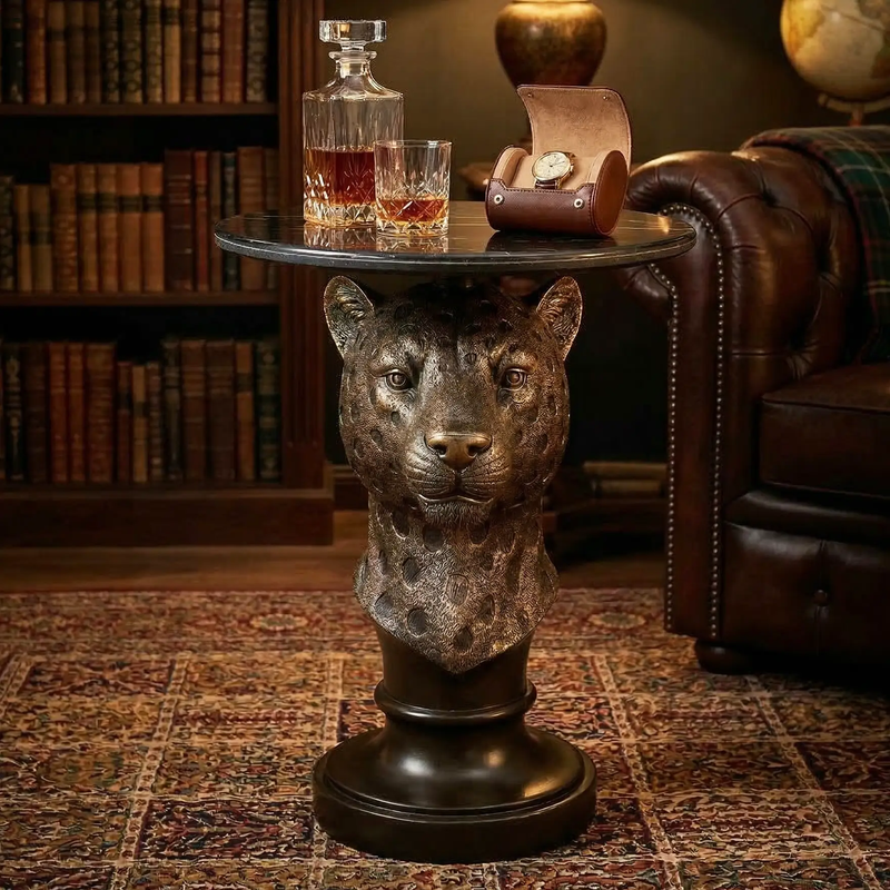 Leopard Head Accent Table by HouseOfZazla