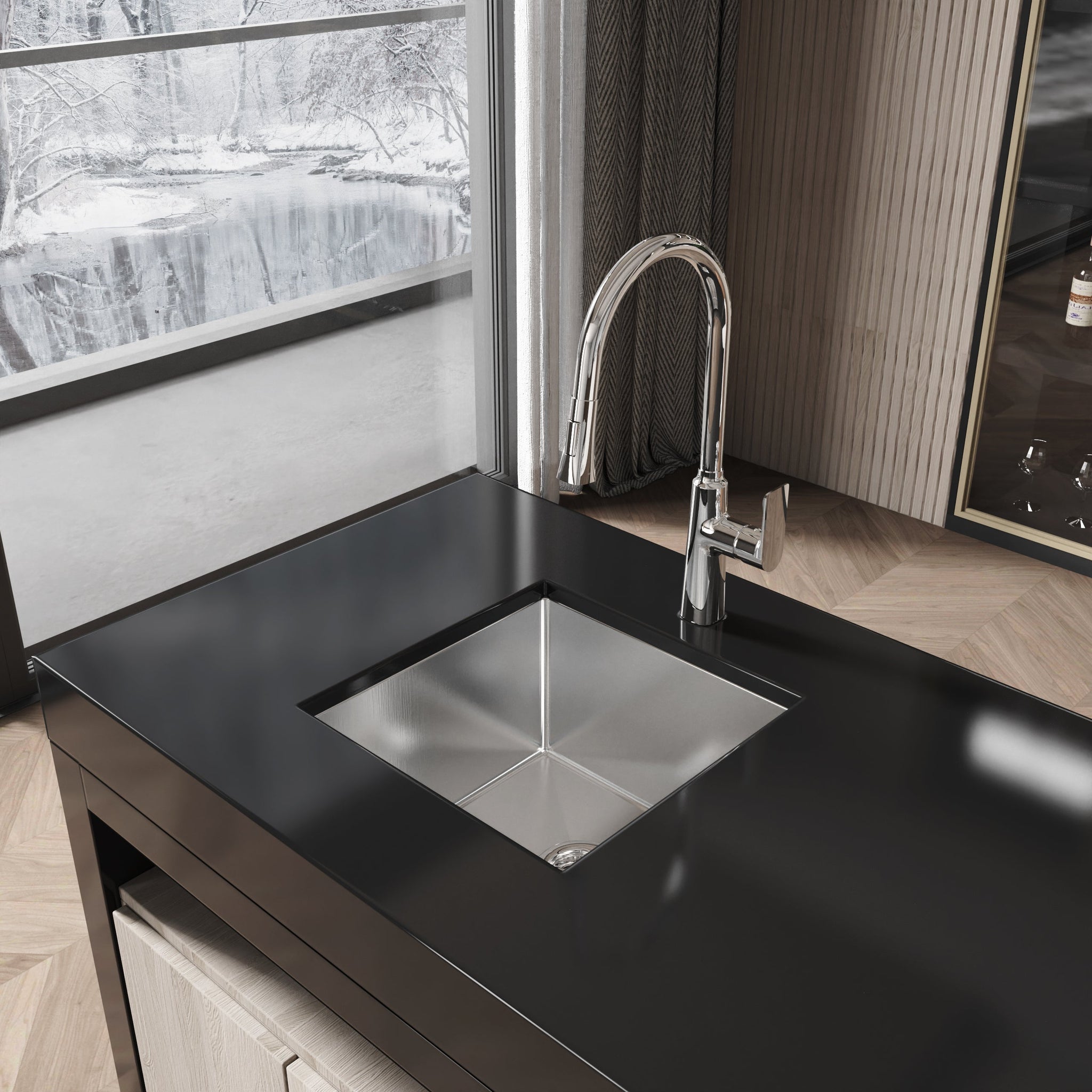Stainless Steel Kitchen Sink, 18"x18" Single Bowl Undermount by HouseOfZazla