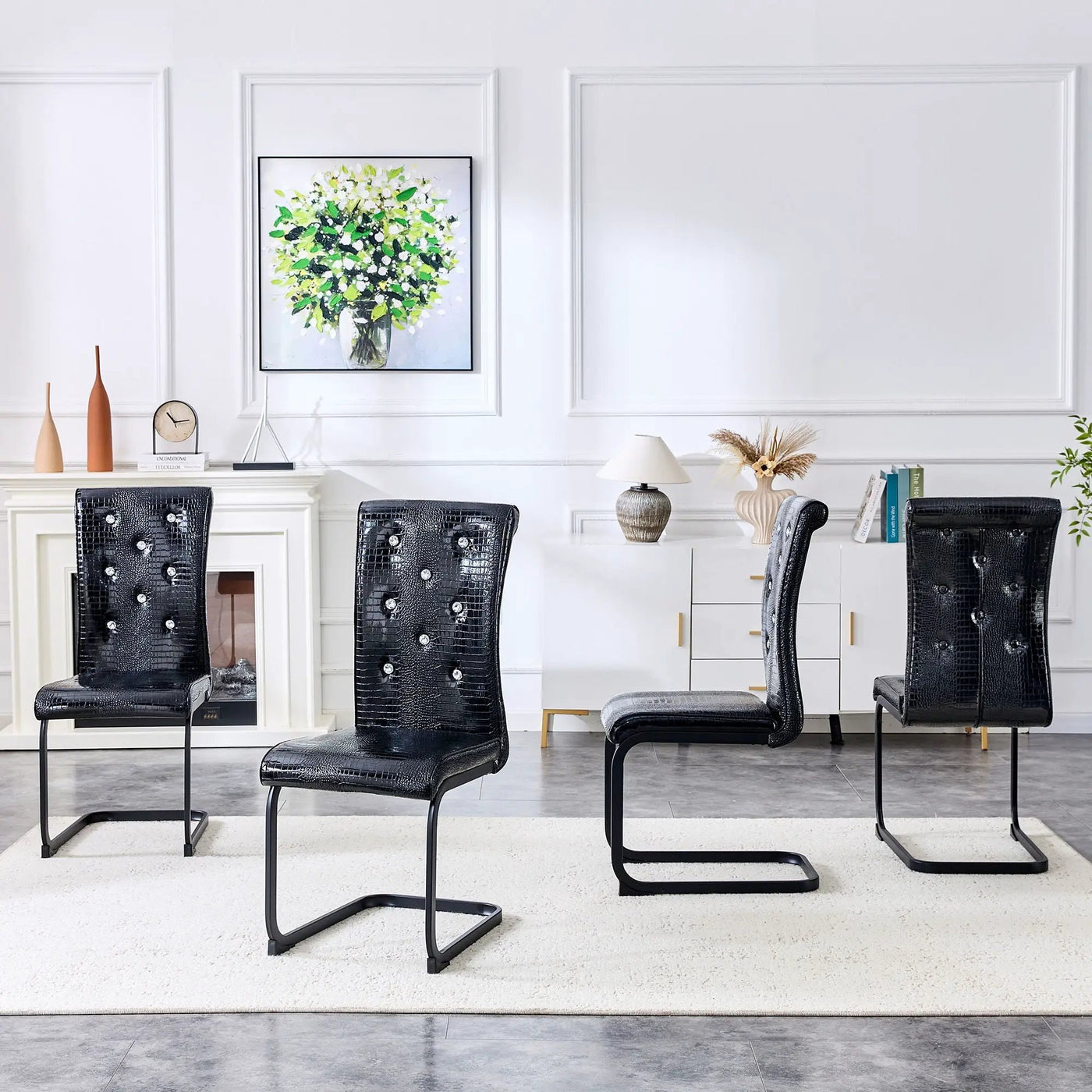 Alligator Skin Upholstered Dining Chairs by HouseOfZazla