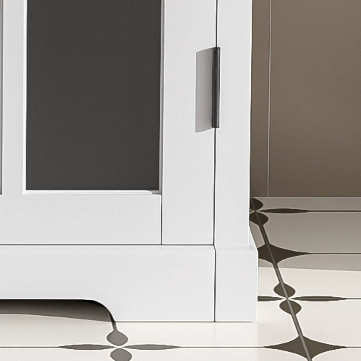 Modern Bathroom Vanity With Ceramic Sink, Tempered Blurred Glass Doors by HouseOfZazla