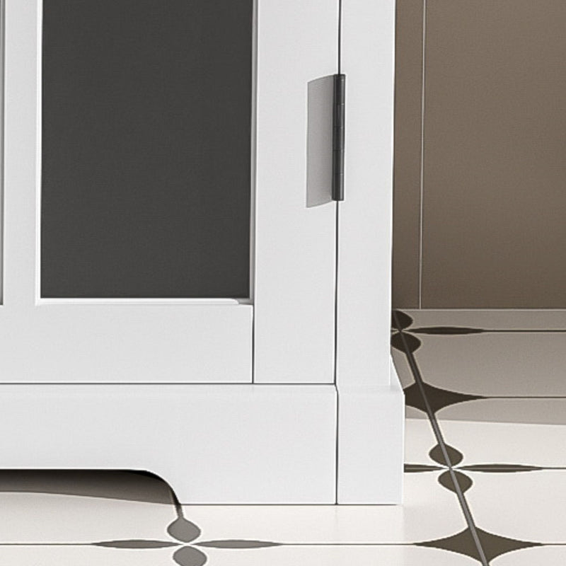 Modern Bathroom Vanity With Ceramic Sink, Tempered Blurred Glass Doors by HouseOfZazla