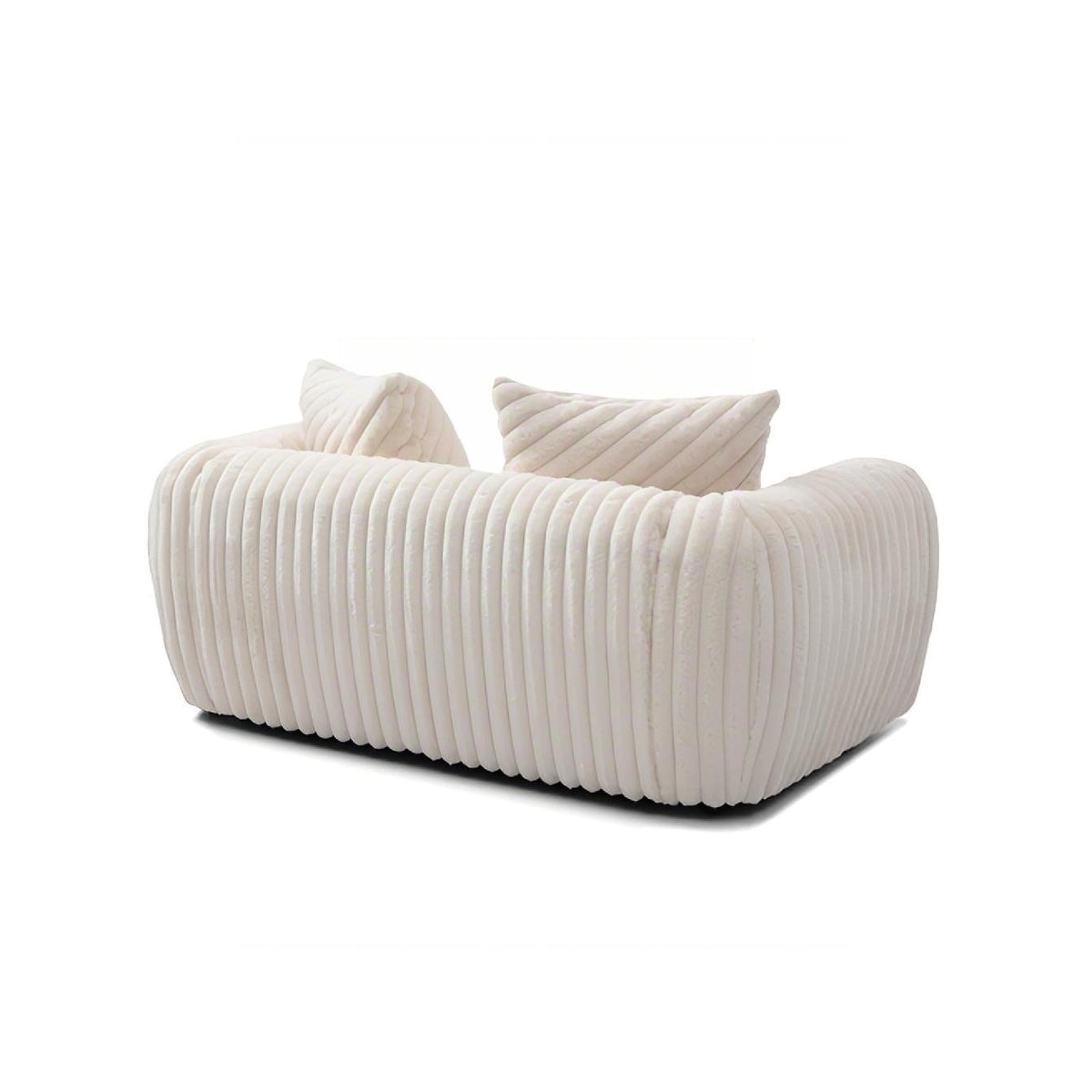 White Boucle Stationary Loveseat with Plush Cushioning - White, photo 6 of 6