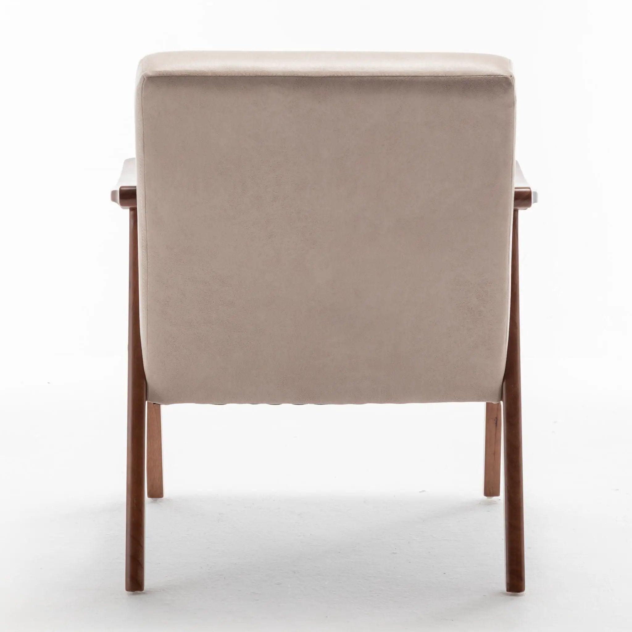 Mid Century Modern Accent Chair With Solid Wood Frame And Extra Thick Backrest by HouseOfZazla