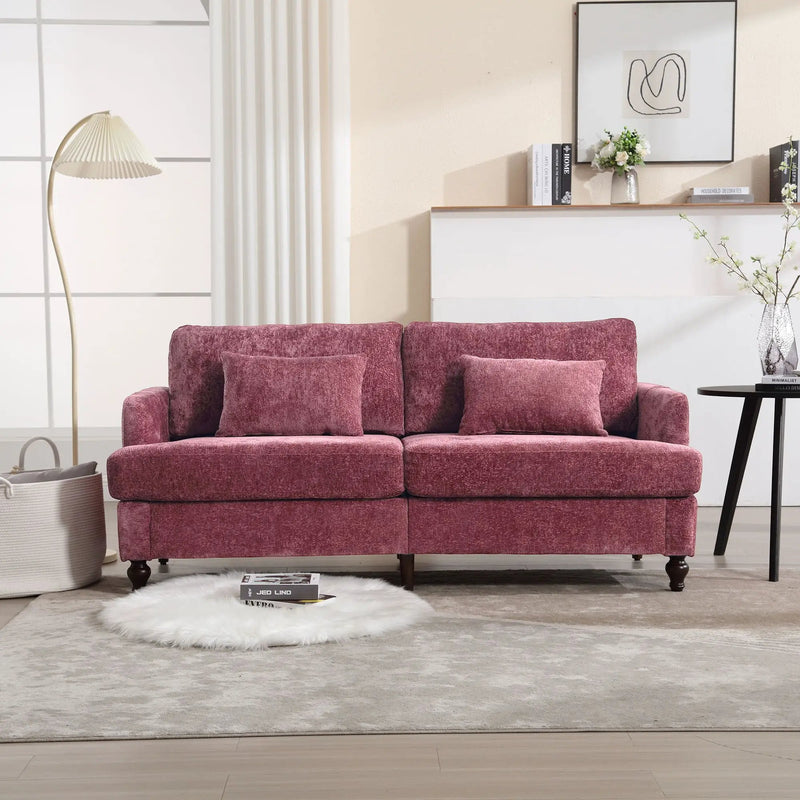 Mid Century Modern Fabric Loveseat Sofa, 2 Seat Upholstered Couch by Unique Piece Furniture