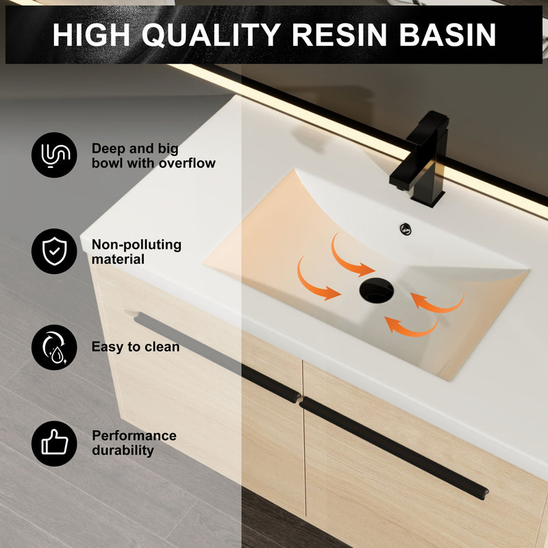 Bathroom Vanity Set With Resin Countertop Sink, 2 Doors by HouseOfZazla