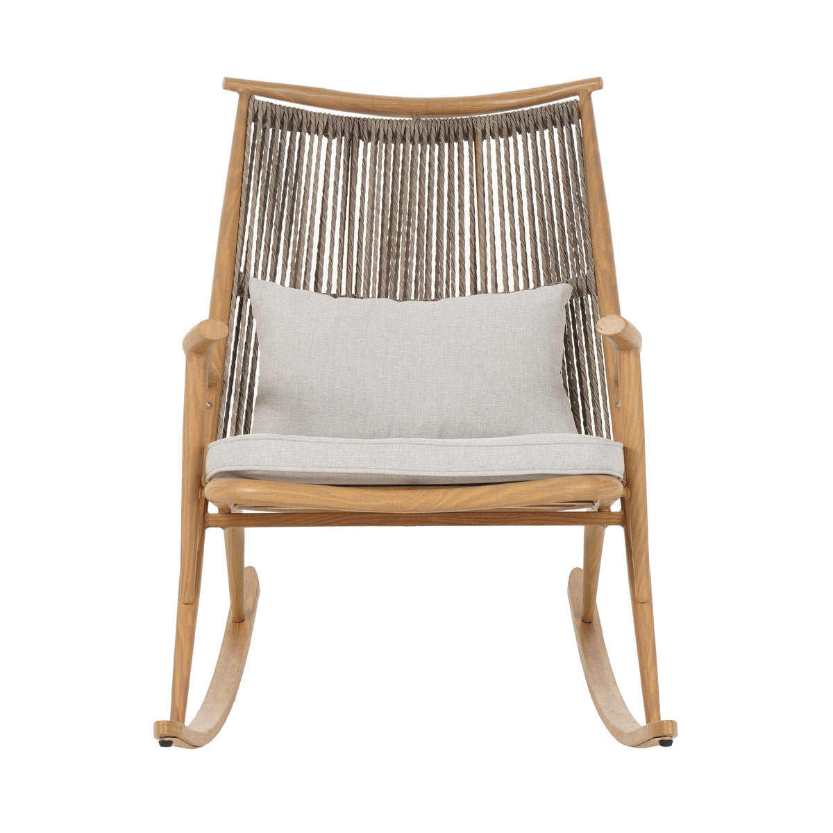 Coordinated Rocking Chair & Concrete-Acacia Side Table Set - Light Gray, photo 10 of 10