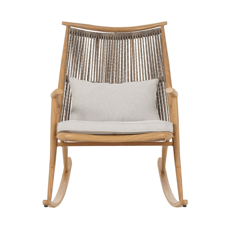 Coordinated Rocking Chair & Concrete-Acacia Side Table Set - Light Gray, photo 10 of 10