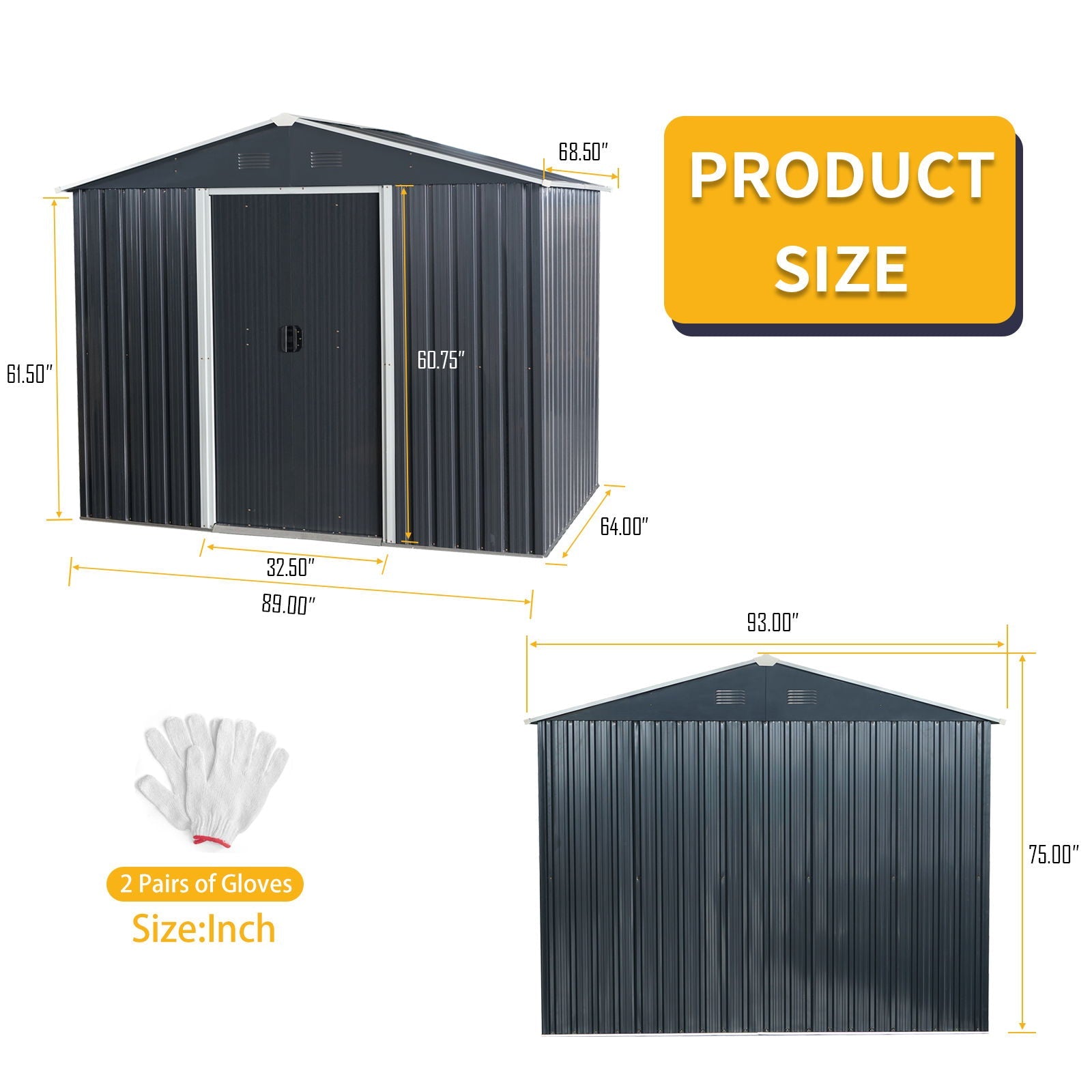 Outdoor Metal Storage Shed With Floor Base by HouseOfZazla