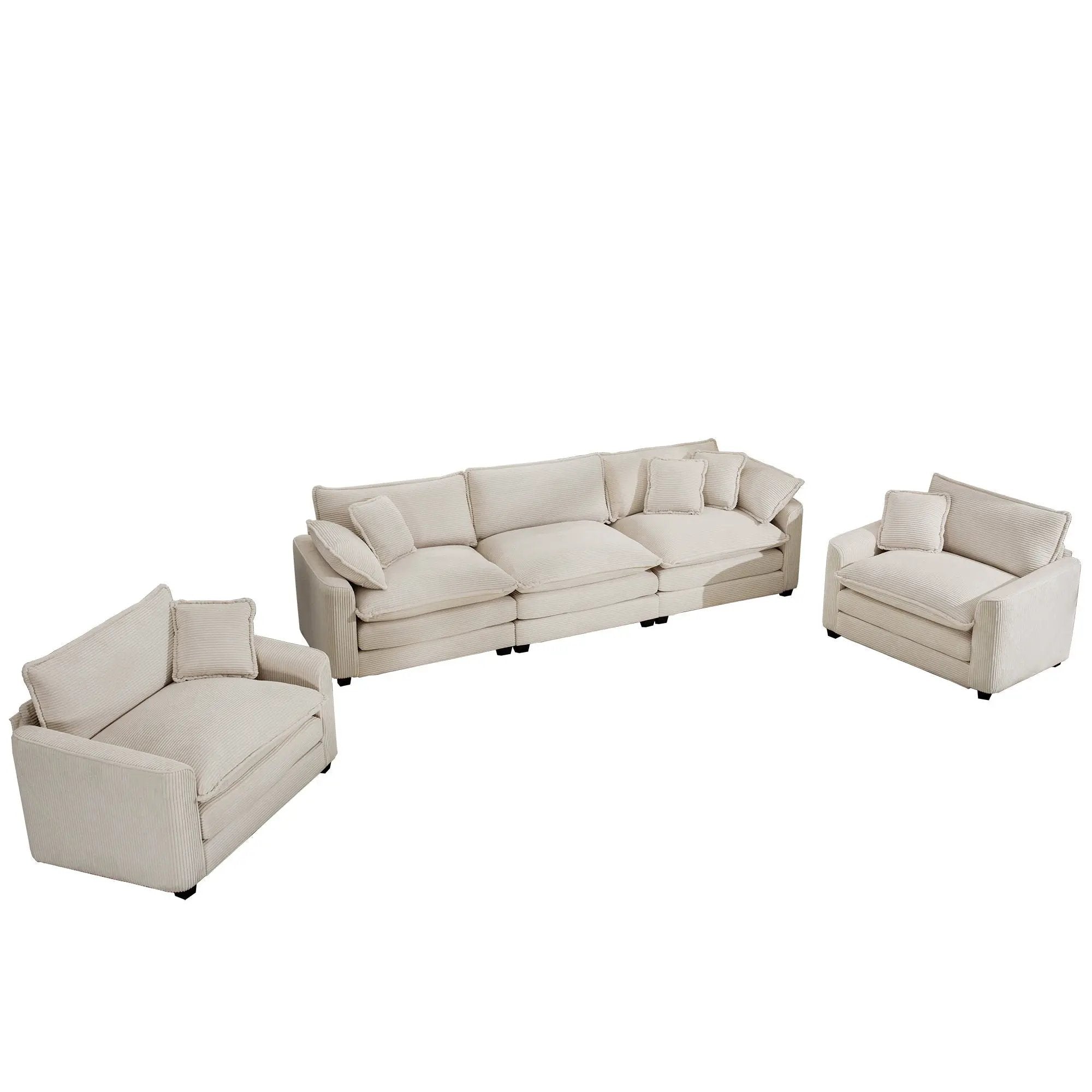 Elegant Oversized Sectional Sofa Set With Deep Seats And Flexible Layout by HouseOfZazla