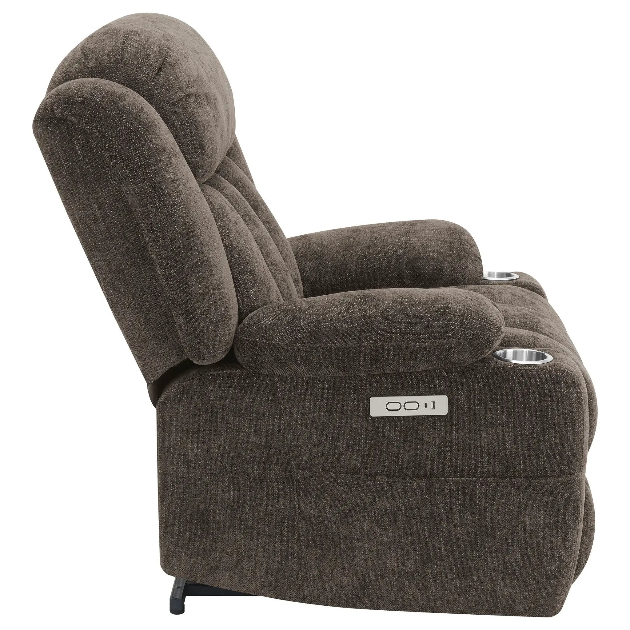 Beca - Upholstered Power Lift Recliner With Cupholders And USB Charging by Unique Piece Furniture