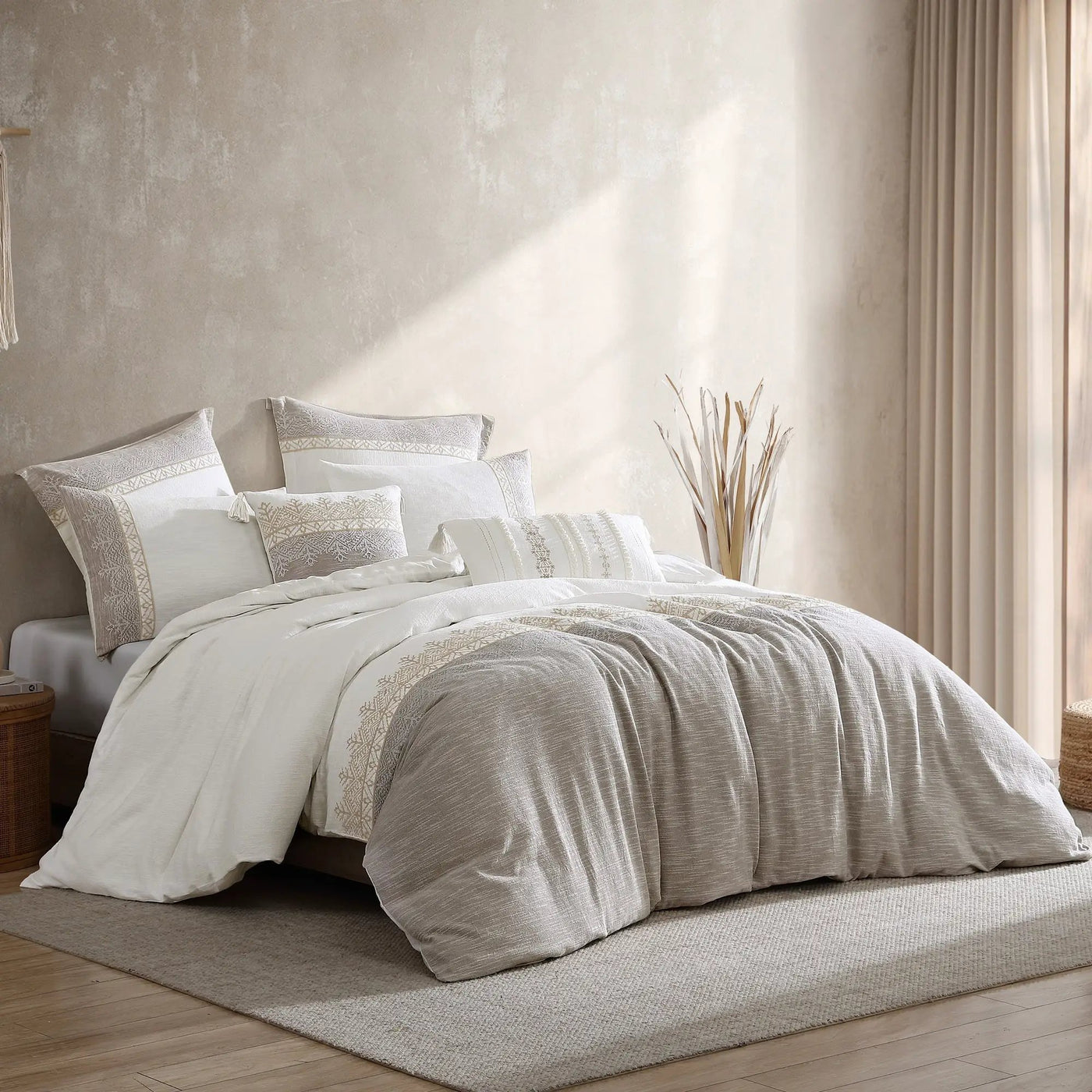 Preston 5-Piece Textured Woven Jacquard Comforter Ensemble by HouseOfZazla