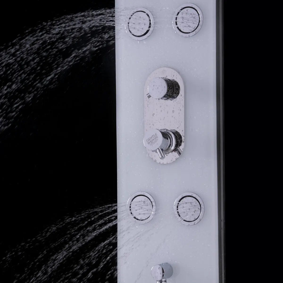 55 Inch Tempered Glass Shower Panel with Massage Jets Hand Shower by DirectDeals