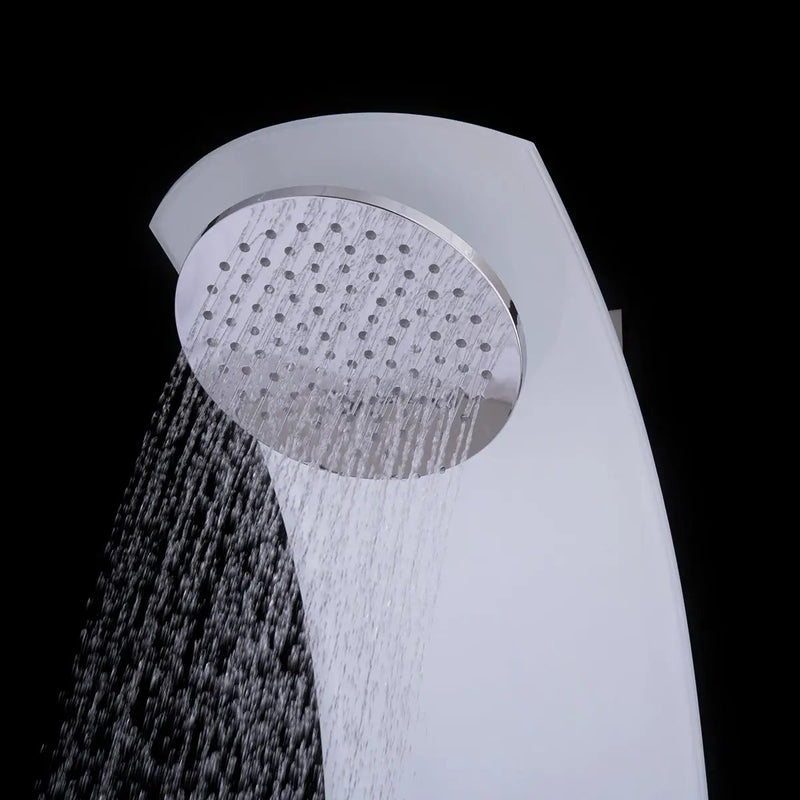 55 Inch Tempered Glass Shower Panel with Massage Jets Hand Shower by DirectDeals