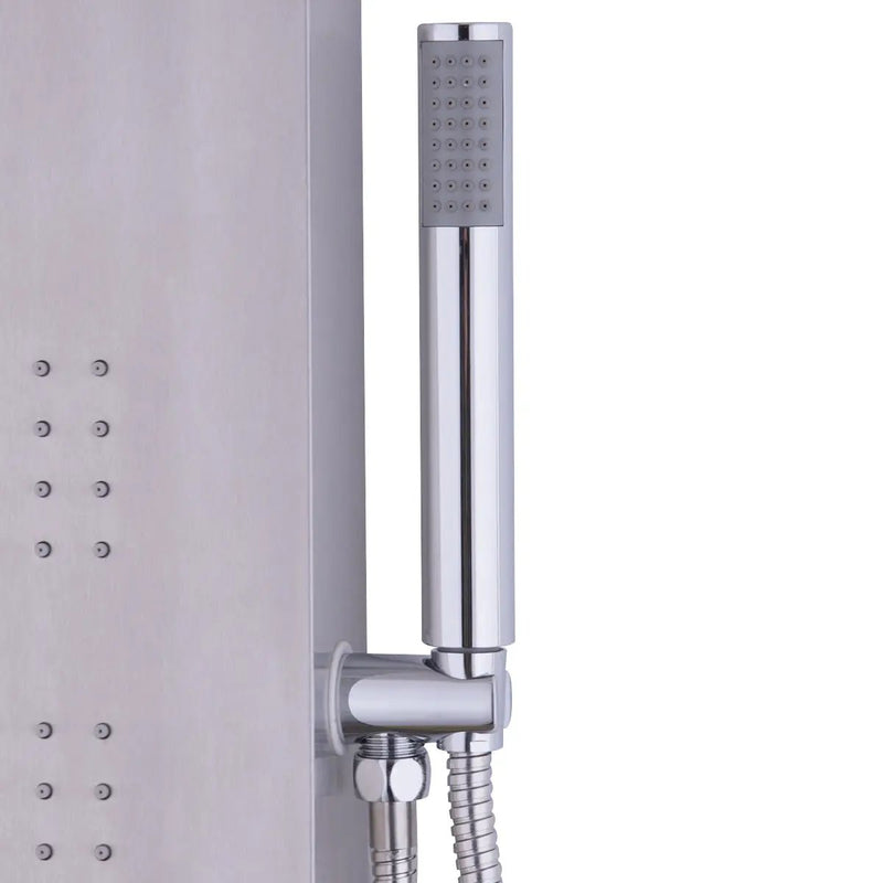 55 Inch Brushed Stainless Steel Shower Panel Rainfall Waterfall by DirectDeals