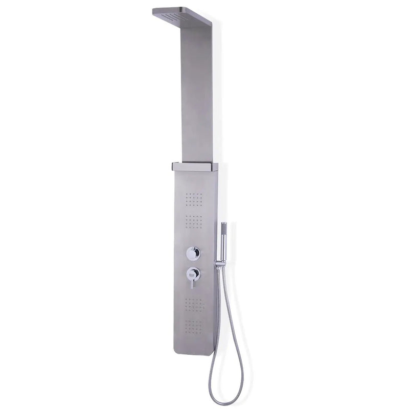 59” Stainless Steel Shower Panel with Massage Jets and Hand Shower by DirectDeals