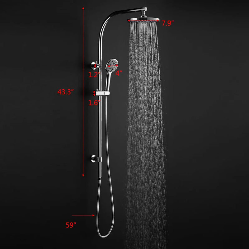 Chrome Brass Rainfall Shower Panel Wall Mounted Combo Set System by DirectDeals