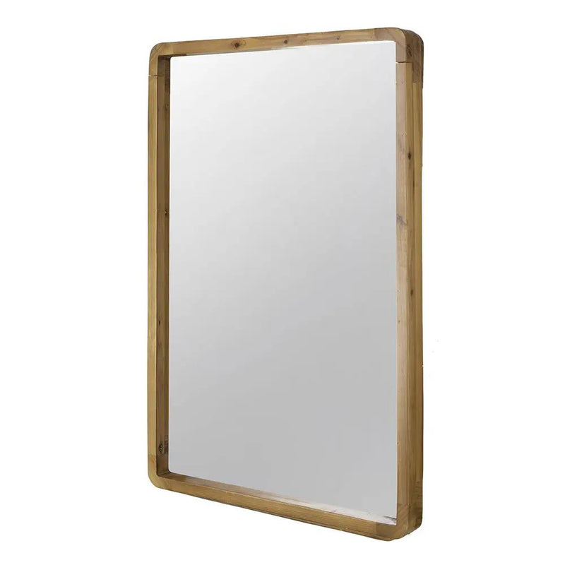Rectangle Wood Mirror, Farmhouse Wall Decor For Living Room Bedroom Entryway - Brown by Unique Piece Furniture