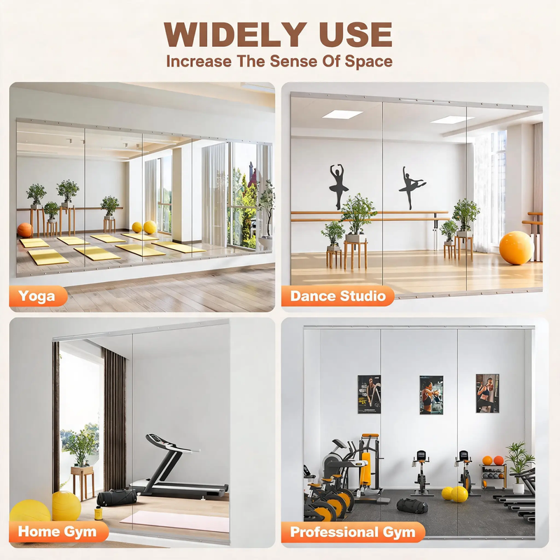 Home Gym Mirror Set - 71"x32" Full Body Mirror (2 PCS) by HouseOfZazla