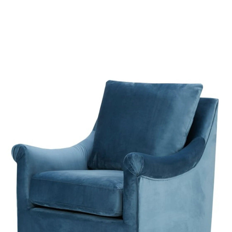 Swivel Chair With Curved Arms And Straight Back - Blue by Unique Piece Furniture
