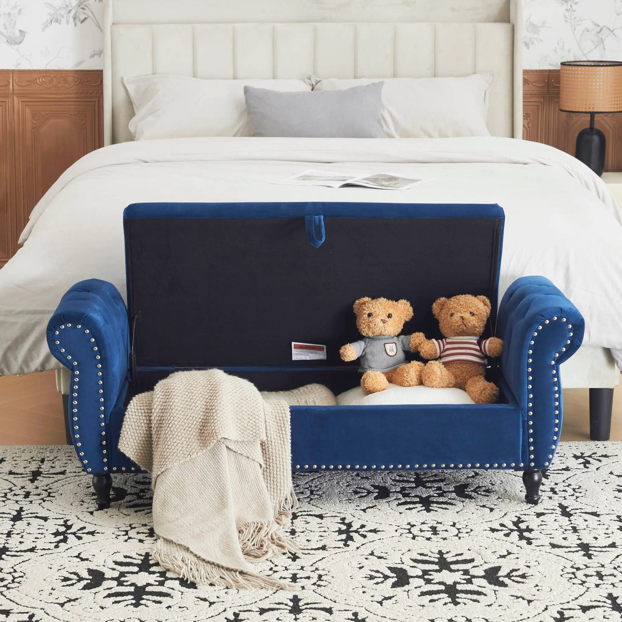 Luxurious Multifunctional Storage Ottoman Bench With Pillow by HouseOfZazla