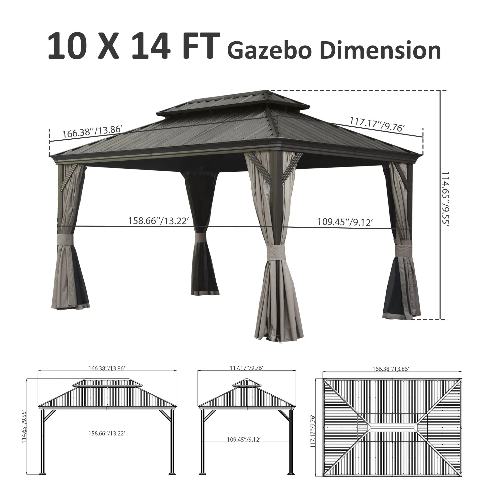 10' X 14' Hardtop Gazebo by HouseOfZazla