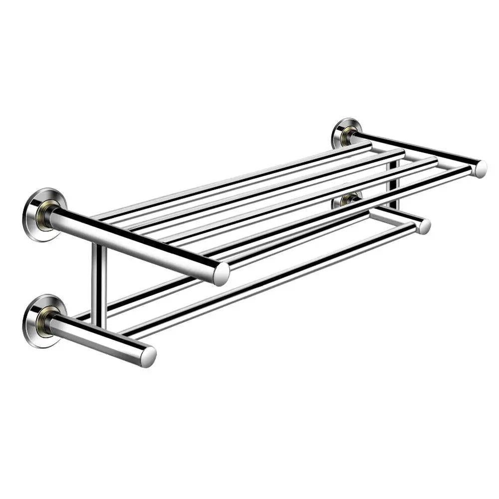 24 Inch Wall Mounted Stainless Steel Towel Storage Rack with 2 Storage Tier by DirectDeals