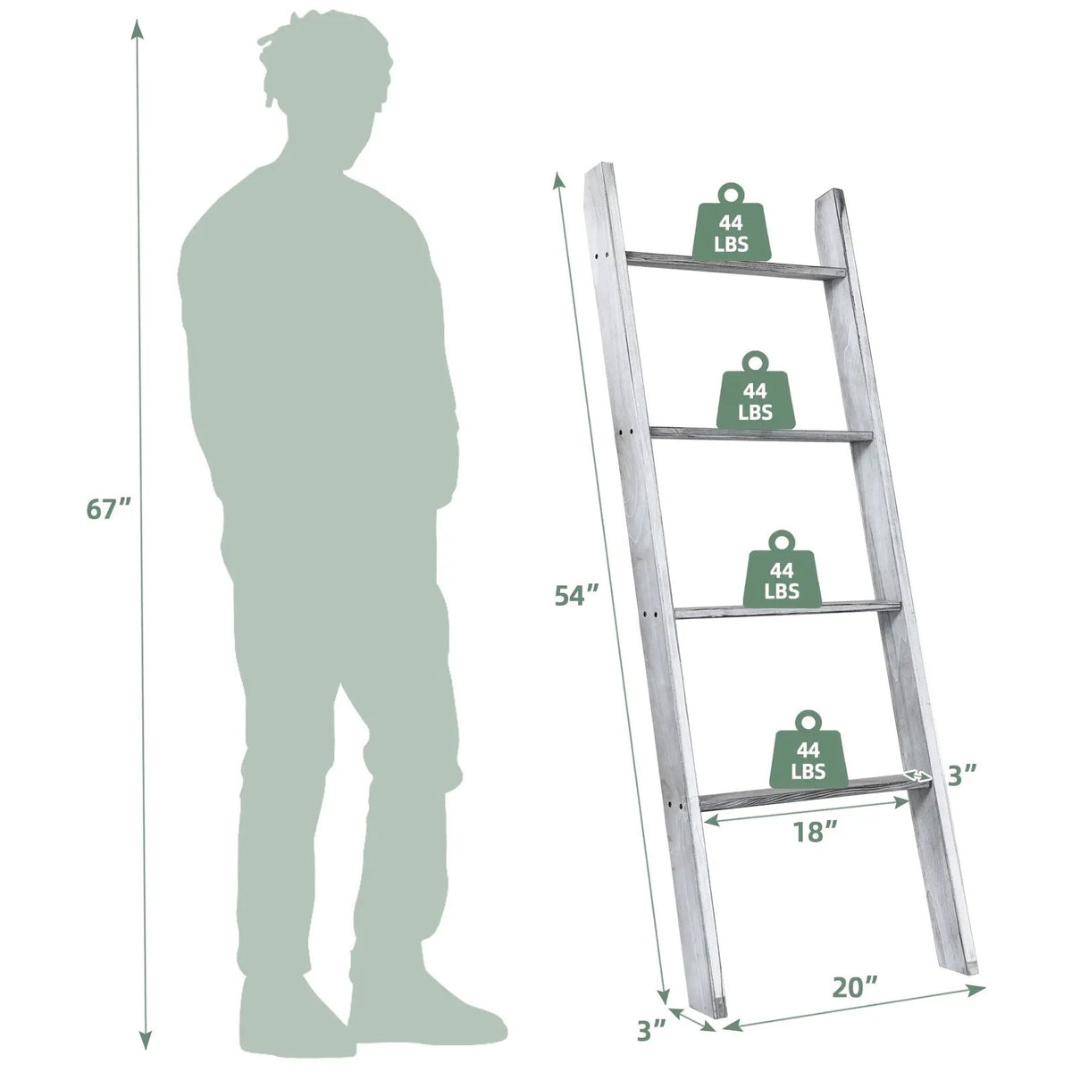 4-Tier Wall Leaning Ladder Shelf Stand by DirectDeals