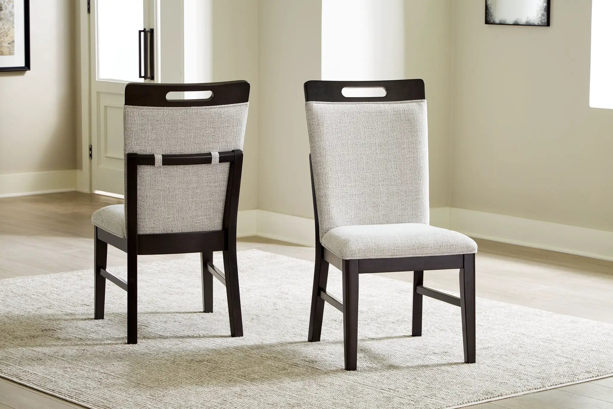 Neymorton - Dining Upholstered Side Chair (Set of 2) - Light Gray / Brown by Unique Piece Furniture