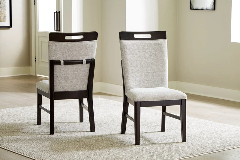 Neymorton - Dining Upholstered Side Chair (Set of 2) - Light Gray / Brown by Unique Piece Furniture