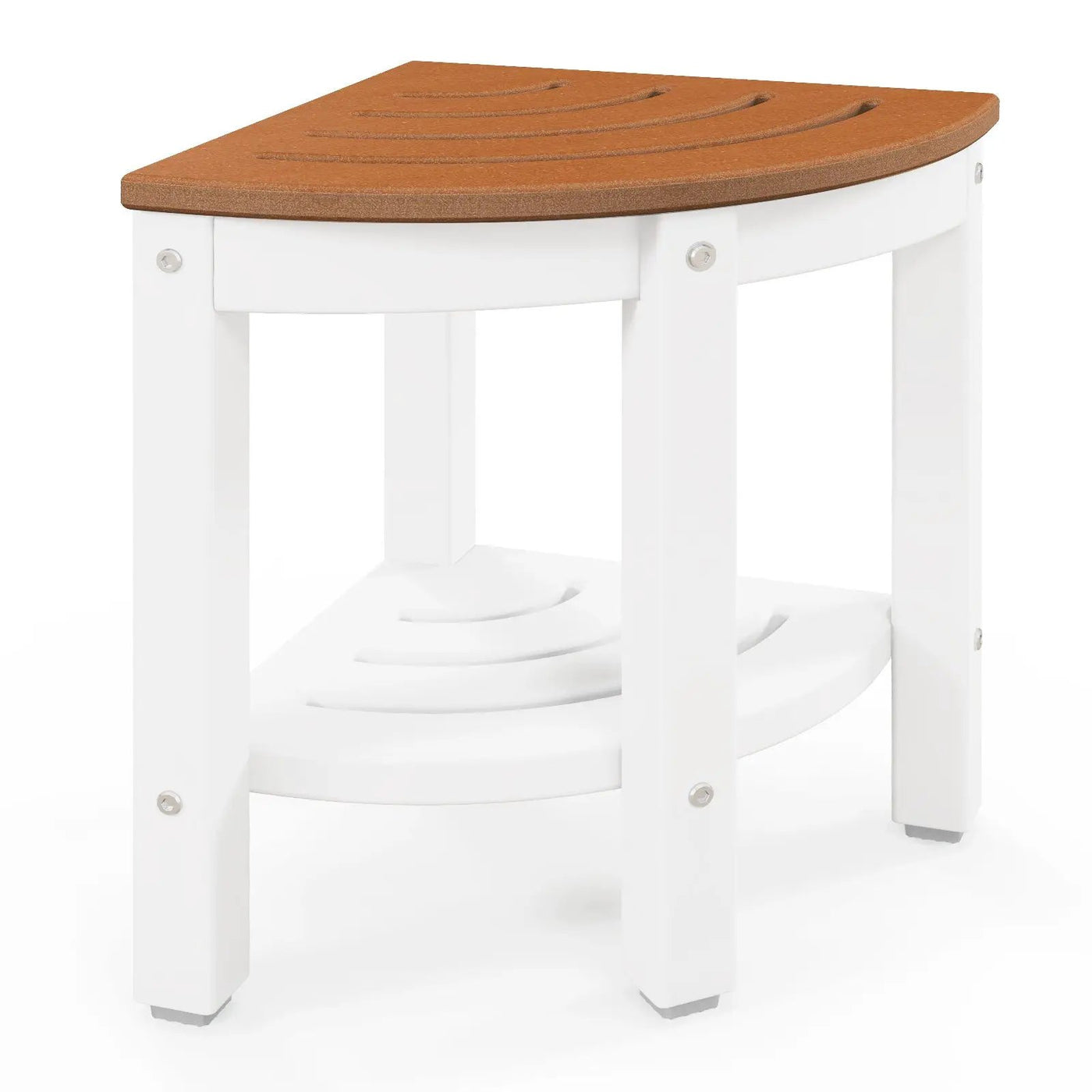 Heavy Duty Corner Shower Bench Stool with Storage Shelf for Shaving Legs by DirectDeals