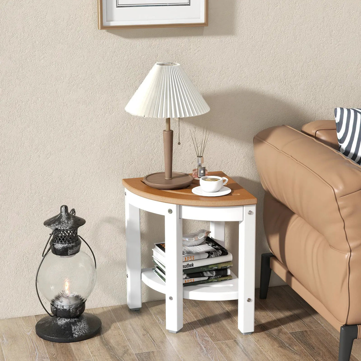 Heavy Duty Corner Shower Bench Stool with Storage Shelf for Shaving Legs by DirectDeals