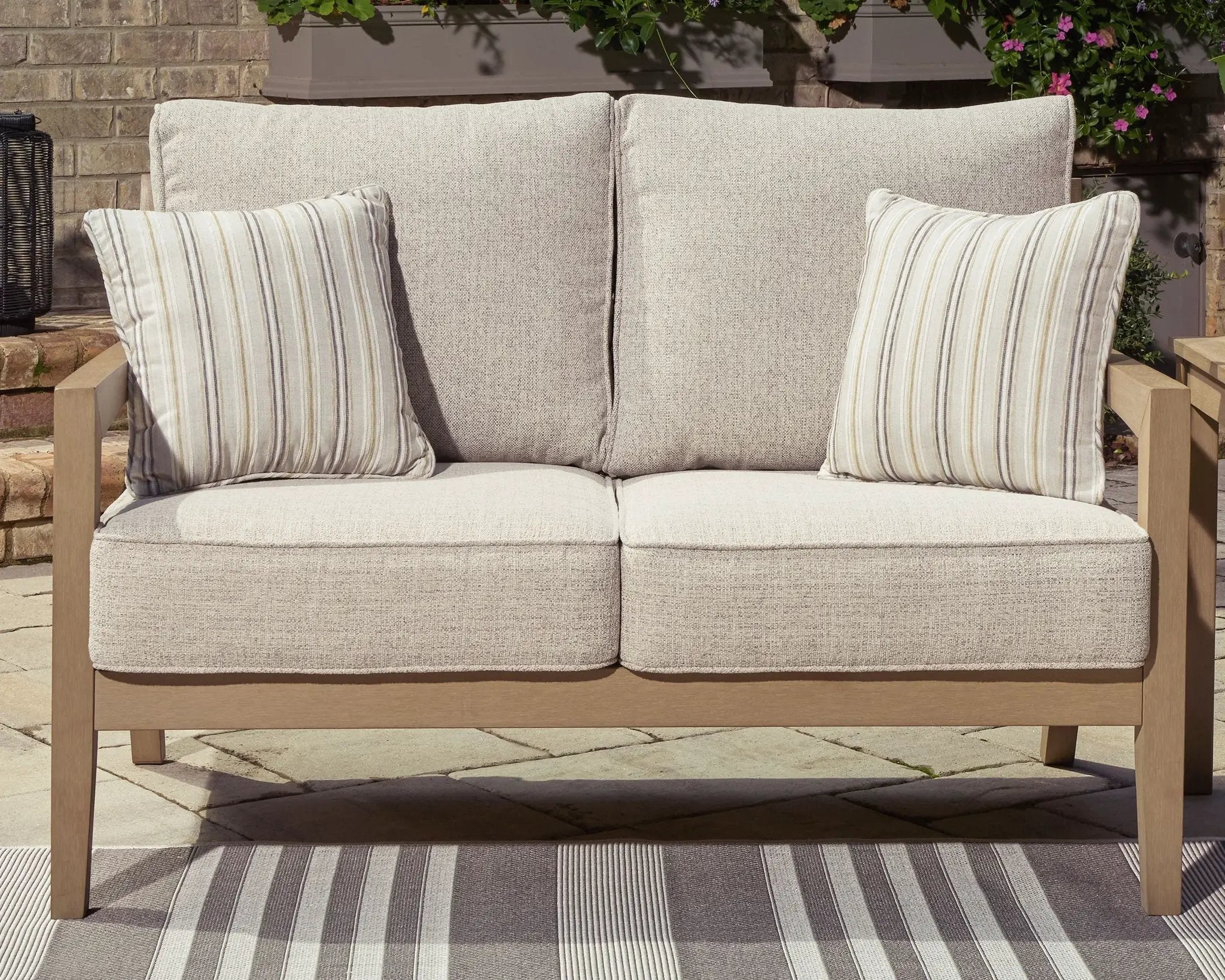Hallow Creek - Loveseat With Cushion - Driftwood by Unique Piece Furniture