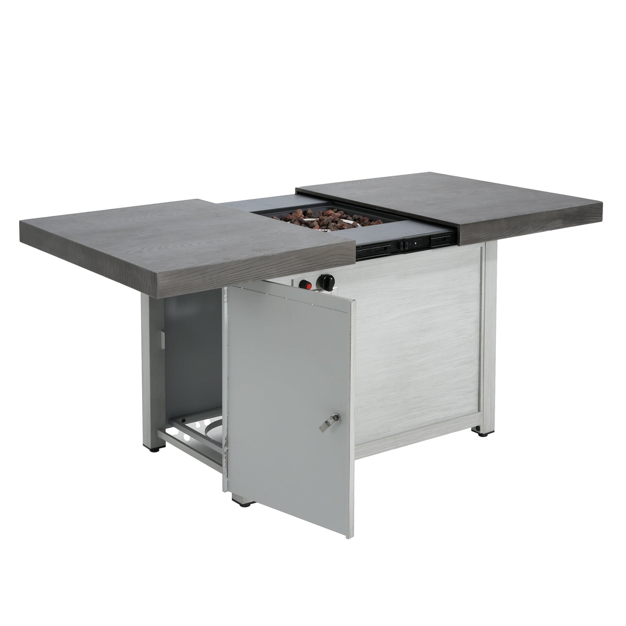 Extendable Rectangle Aluminum Alloy Fire Pit Table, 50,000 BTU by HouseOfZazla