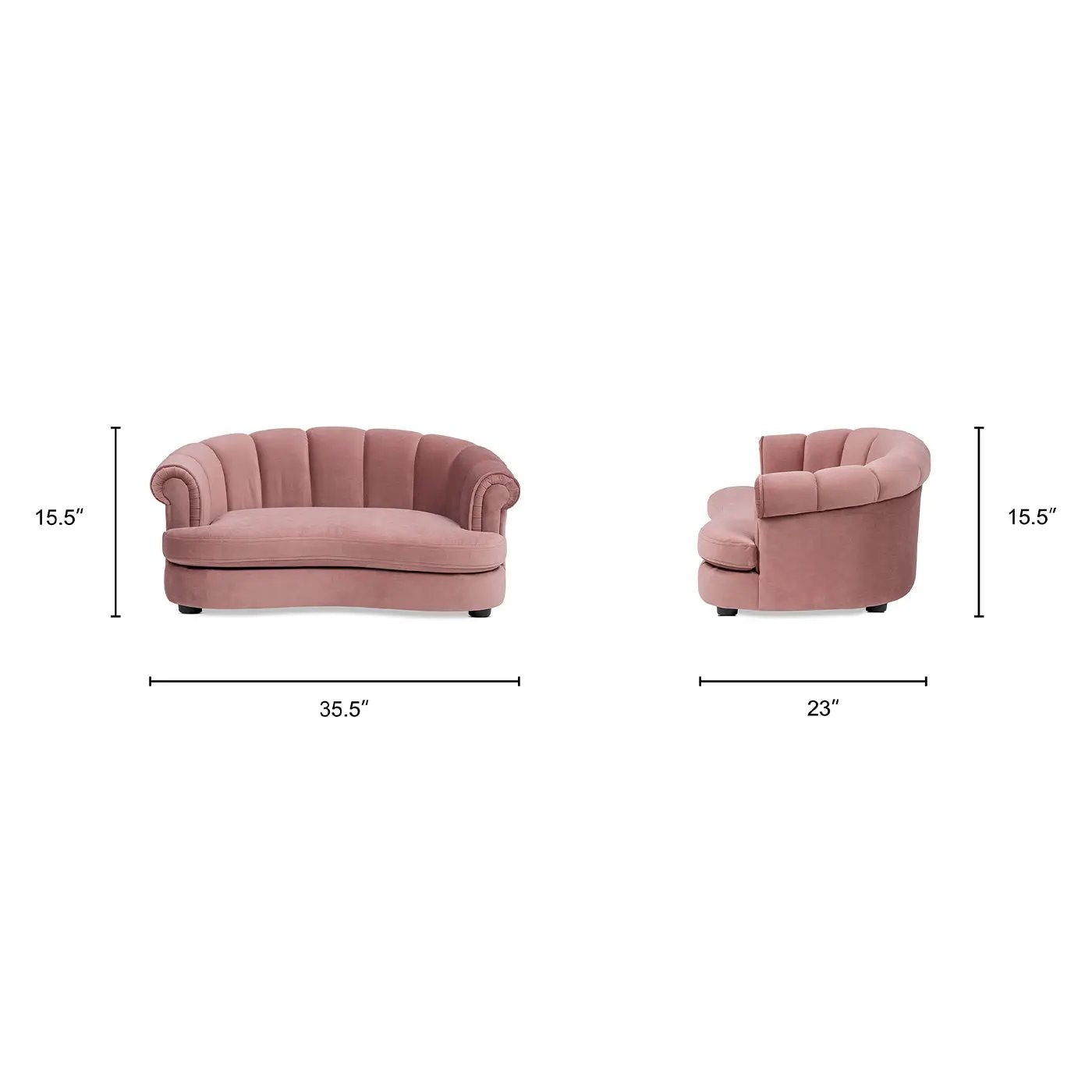 Halle 35.5" Rolled-Arm Dog Bed with Channel-Tufted Back by HouseOfZazla