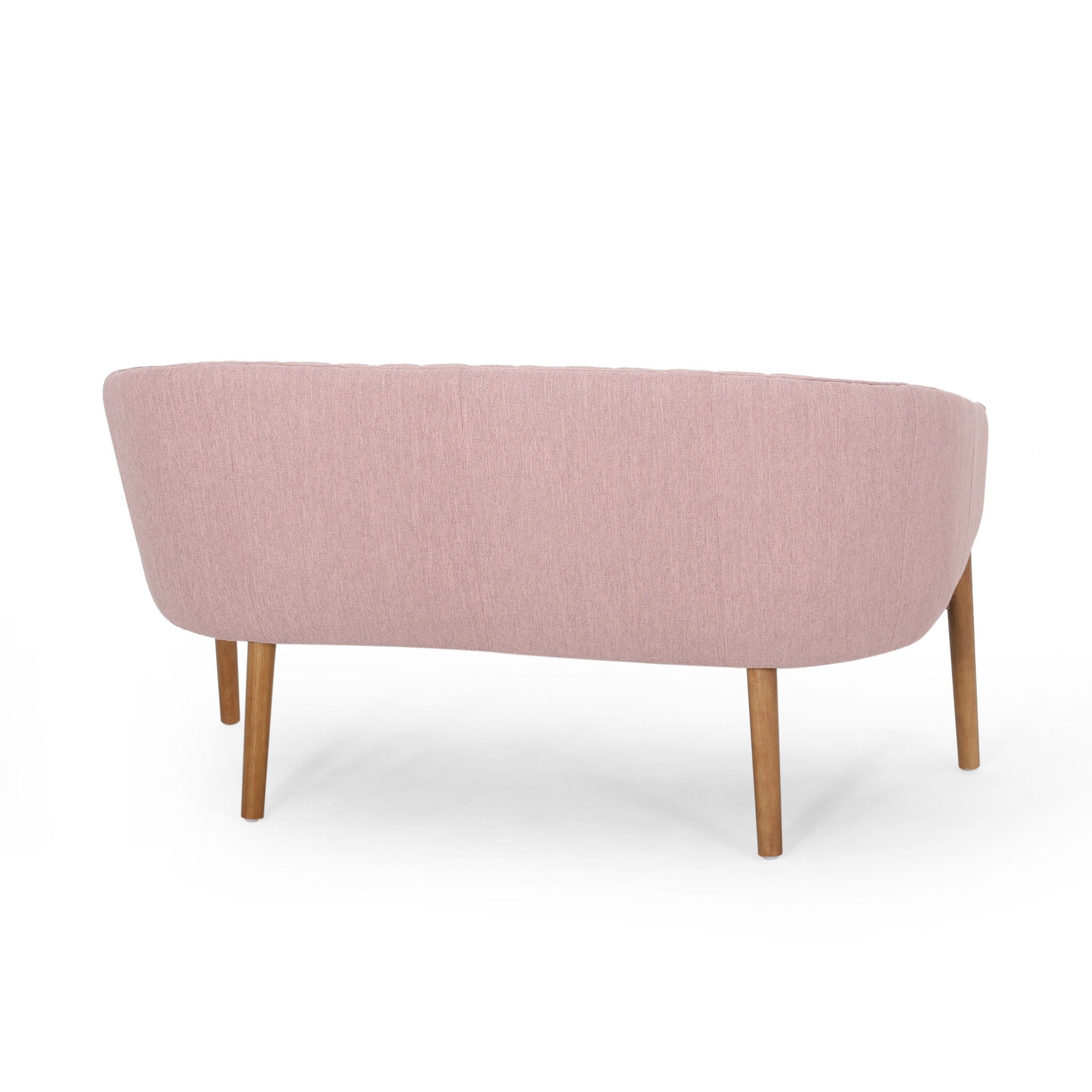 Mid Century Modern Loveseat With Channel Stitched Backrest by HouseOfZazla