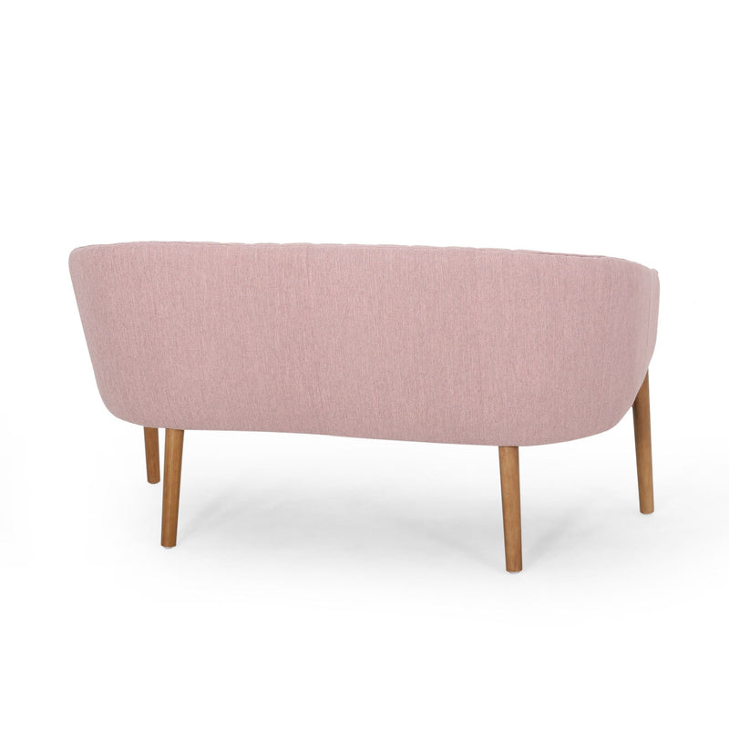 Mid Century Modern Loveseat With Channel Stitched Backrest by HouseOfZazla