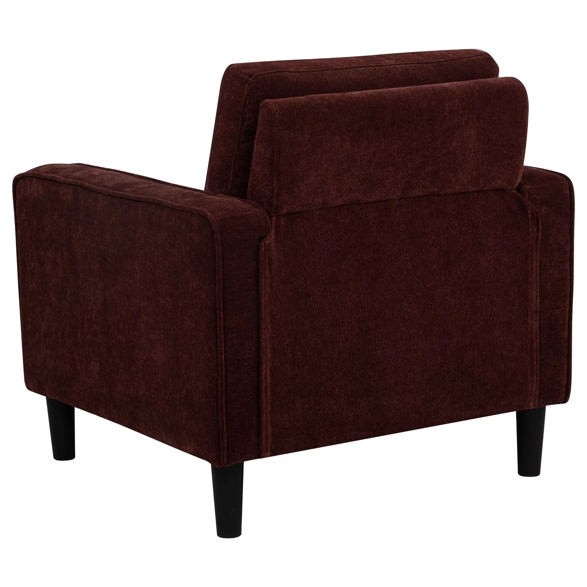 Ruth Fabric Upholstered Track Arm Accent Chair Rust Red by Unique Piece Furniture