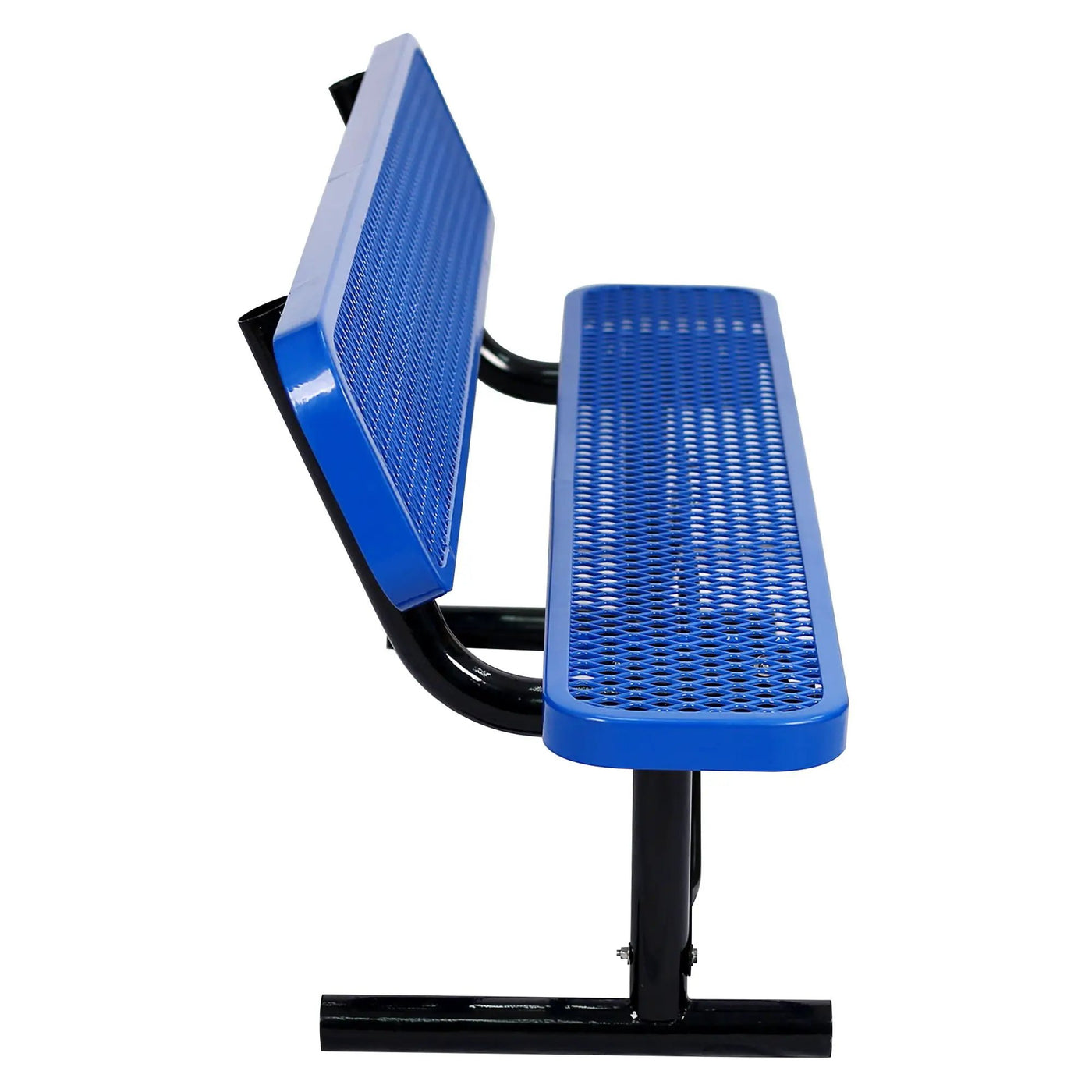 6' Outdoor Steel Bench With Backrest by HouseOfZazla
