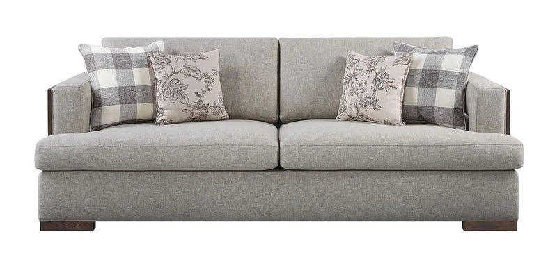 Niamey - Sofa With 4 Toss Pillows - Walnut by HouseOfZazla