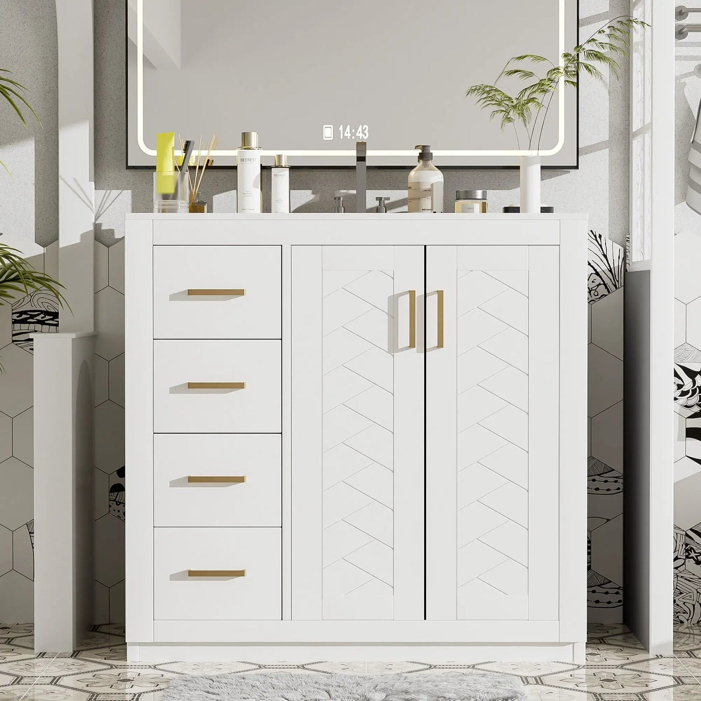 Bathroom Vanity With Sink Combo, Storage Cabinet, Freestanding Set With 3 Drawers & Soft Closing Doors by HouseOfZazla