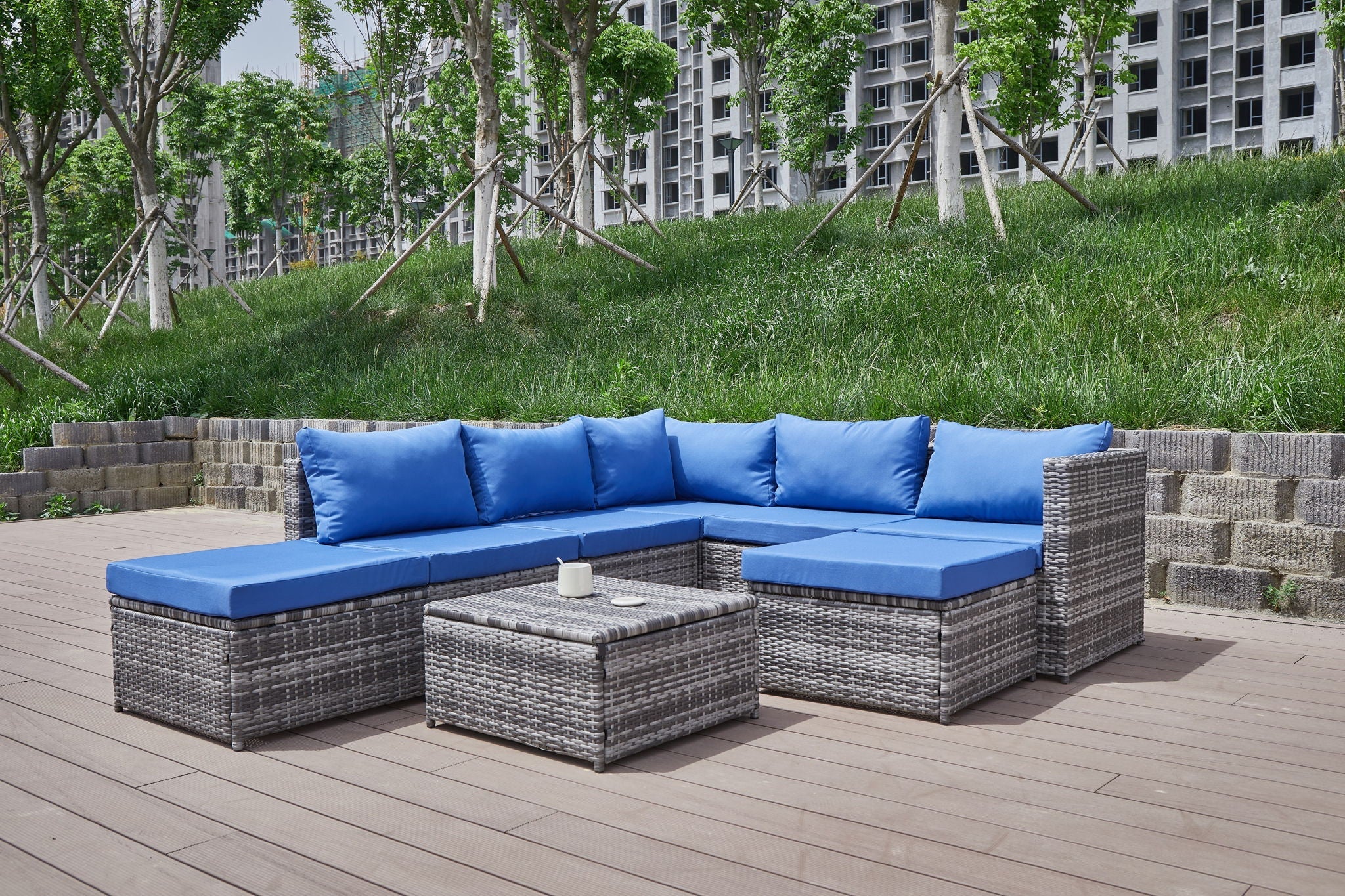Patio Sofa With Cushions by HouseOfZazla