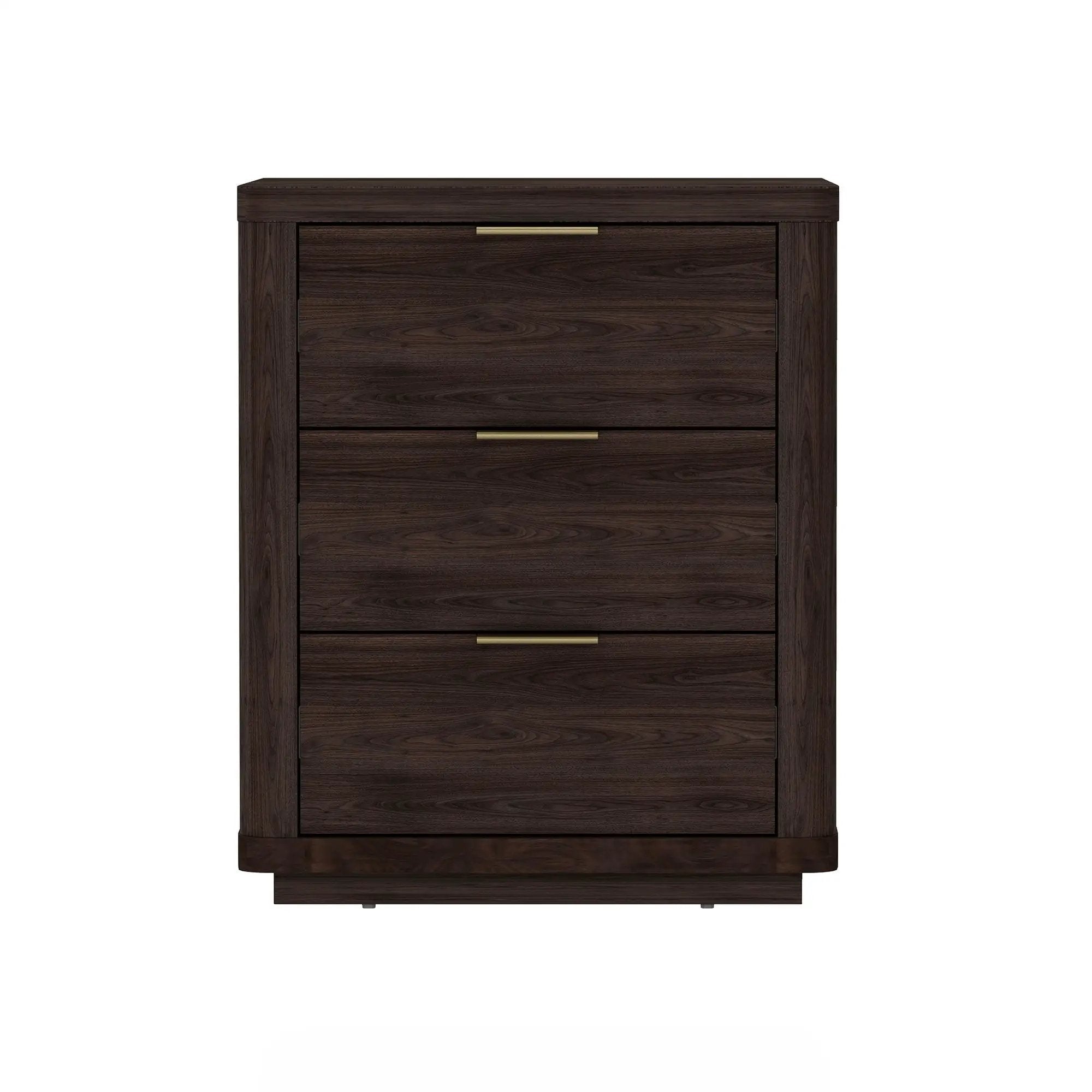 Evelyn - Nightstand With 3 Drawers, Smooth Rounded Edges by HouseOfZazla