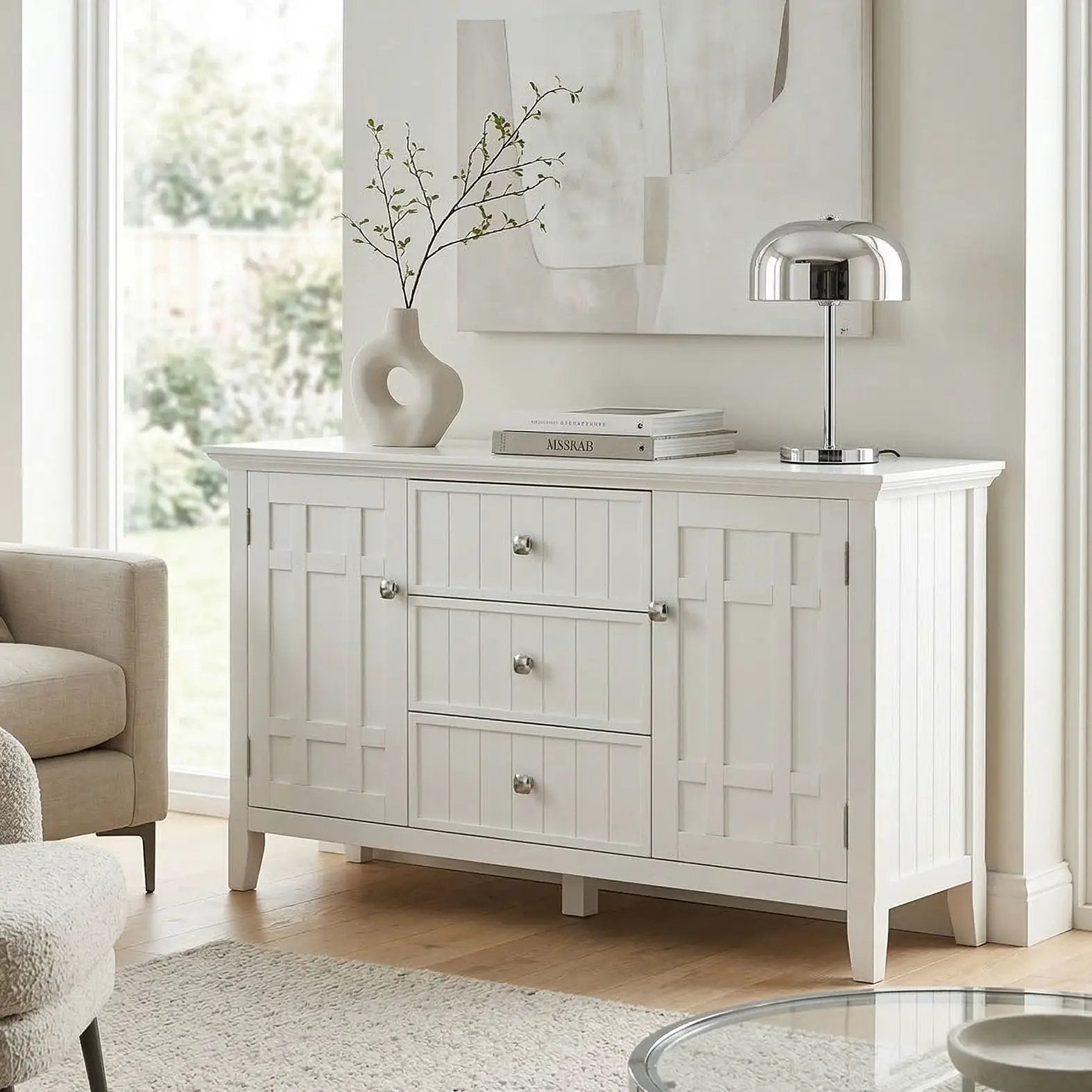 Bedford - Sideboard Buffet - White by HouseOfZazla